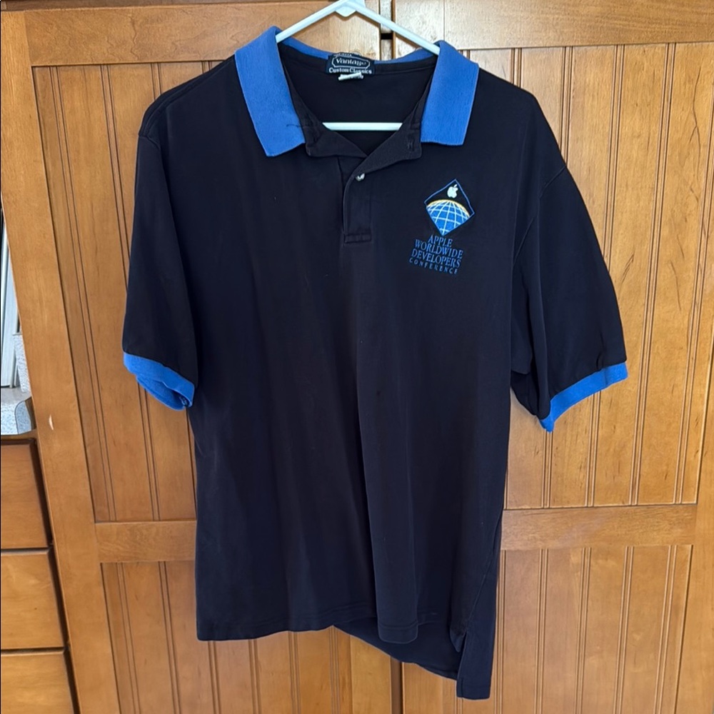 Apple WWDC Men's Black Polo Shirt with Blue Accents